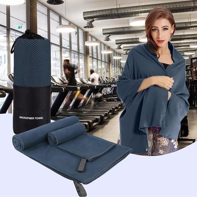 Woven Custom Lightweight Super Absorbent Sports Travel Towel with Carry Bag