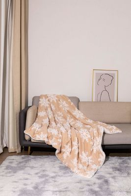 Double Layer Thick Printed Blanket Christmas Style Coral Fleece Throw Sherpa Plush Blanket