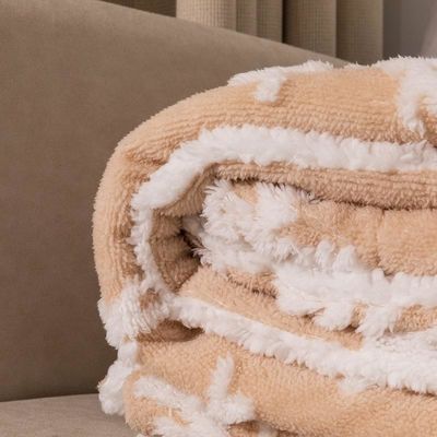 Double Layer Thick Printed Blanket Christmas Style Coral Fleece Throw Sherpa Plush Blanket