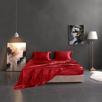 Reactive Printing Luxury Silk Satin Bedding Set Pure Mulberry 19 Momme Silk 4pcs for Home