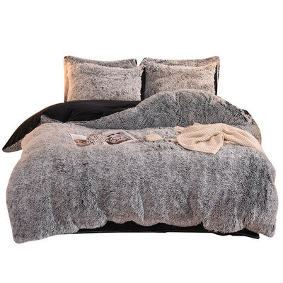 Rainbow Color Faux Fur Velvet Fluffy Plush Soft Bedding Set 4 Pieces Perfect for HOME