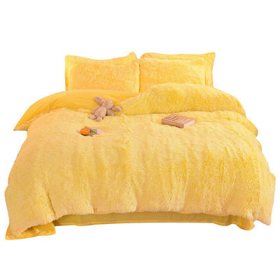 Rainbow Color Faux Fur Velvet Fluffy Plush Soft Bedding Set 4 Pieces Perfect for HOME
