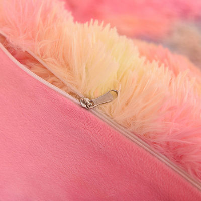 Rainbow Color Faux Fur Velvet Fluffy Plush Soft Bedding Set 4 Pieces Perfect for HOME