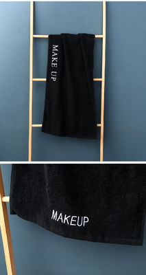 Embroidery Pattern Customization 100% Cotton Bath Towel Sets in Black Color with Logo