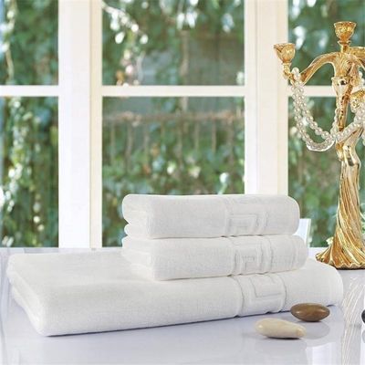 Comfort Hotel Luxury Jacquard White Bath Towel Set 100% Cotton Large Beach Towel for OEM