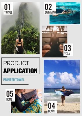 100% Polyester Custom Sand Free Beach Towel with Customized Designs Custom Printed Logo