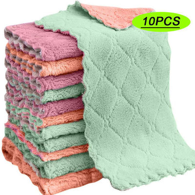 10pcs Cotton Blend Towel for Household Cleaning Absorbent and Non-stick Tableware