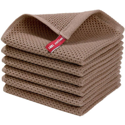 Highly Absorbent 100% Cotton Kitchen Towels Waffle Weave for Baristas and Tea Lovers