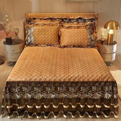4 Piece Flat Sheet Pillowcase Bedspread Luxury Embroidered Bedding Set for Hotel