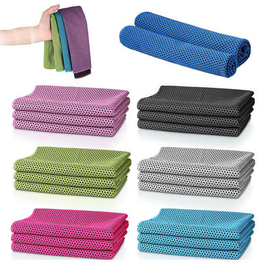 Logo Red Microfiber Sports Gym Instant Cooling Towel 30*100cm or Custom Size Red Color