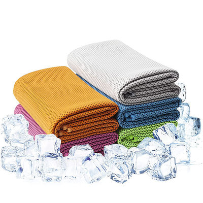 Logo Red Microfiber Sports Gym Instant Cooling Towel 30*100cm or Custom Size Red Color