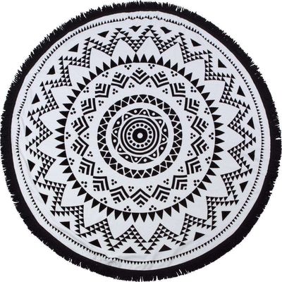 Turkish Cotton Round Beach Towel in Customized Color and Size with Personalized Print