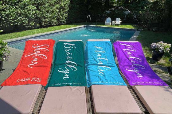 Personalized Pool Towel Microfiber Beach Towel with Bold Font Style and Custom Name