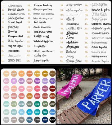 Personalized Pool Towel Microfiber Beach Towel with Bold Font Style and Custom Name