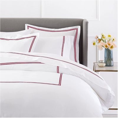 European and American Style 400TC Luxury Embroidered Duvet Cover Set for Queen Size Bed