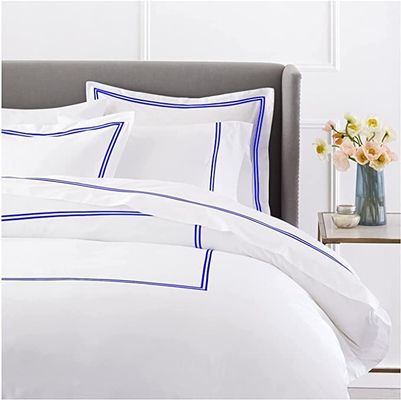 European and American Style 400TC Luxury Embroidered Duvet Cover Set for Queen Size Bed