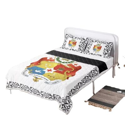 Polynesian Tribal Quilt Bedding Set Red Tonga Design Comforter with Cotton Filling