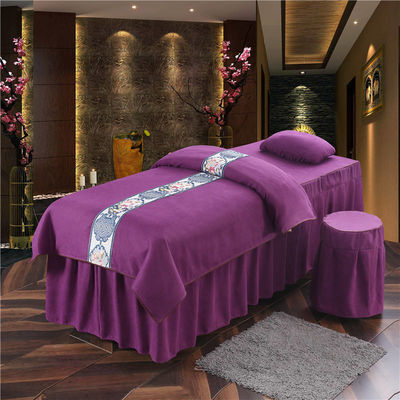 Modern Style Massage Table Sheet Cover Set Luxury Spa Pure Microfiber 4 Piece Bedding