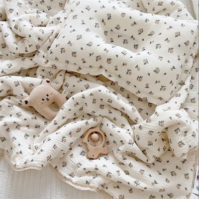 Super Soft Breathable Floral Muslin Baby Crib Comforter Blanket And Quilt Cotton Lightweight