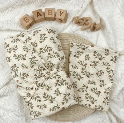 Super Soft Breathable Floral Muslin Baby Crib Comforter Blanket And Quilt Cotton Lightweight