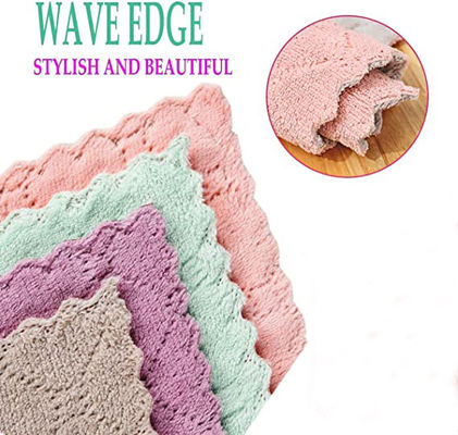 Knitted Design Microfiber Cleaning Cloth for House Kit Lint Free and Multi Color
