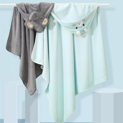 House Cartoon Design Velvet Hooded Baby Kids Bath Towel with Good Absorption 80*80cm