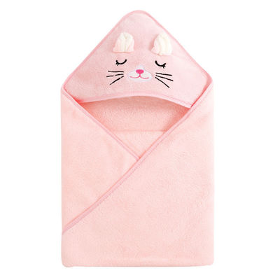 House Cartoon Design Velvet Hooded Baby Kids Bath Towel with Good Absorption 80*80cm