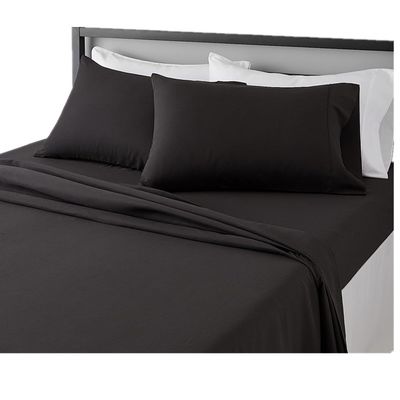 Washable Super Soft Microfiber 4 Piece Bed Sheet Set with Deep Pockets Queen Black Solid