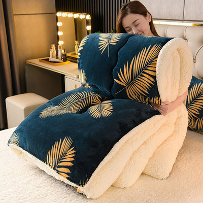 100% Polyester All-Season Customized Warm Lamb Fleece Quilt Comforter Bedding Set