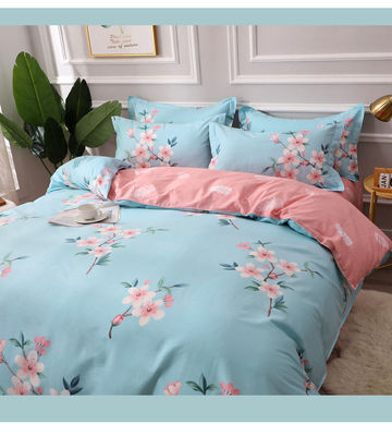 Customized Color Luxury Bed Sheet Bed Cover for 4pcs Quantity Cotton Bedding Set