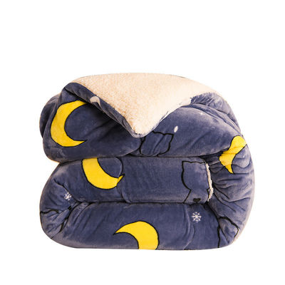 Customized Size Bedding Set Thickened Warm Lamb Fleece Quilt with 100% Polyester Fabric