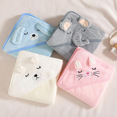 Colors Newborn Animal Baby Hooded Bath Towel Plain with Materials and Digital Print