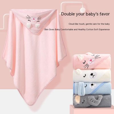 Colors Newborn Animal Baby Hooded Bath Towel Plain with Materials and Digital Print