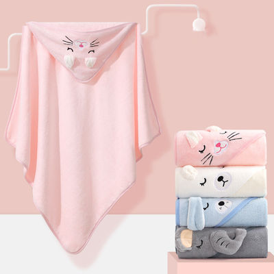 Colors Newborn Animal Baby Hooded Bath Towel Plain with Materials and Digital Print